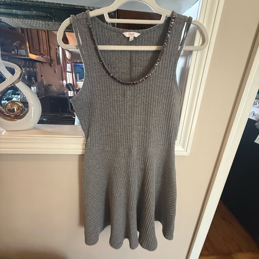 Candie's Gray Fit and Flare Mini Dress